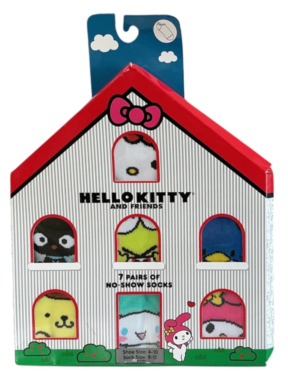 HELLO KITTY & Friends SOCKS 7 Pair No-show SHOE Size 4-10